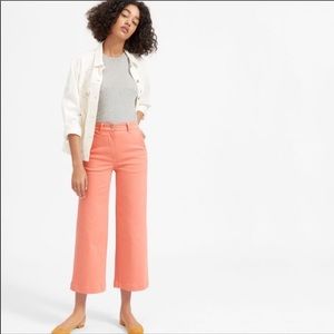 Everlane Wide Leg Crops in Washed Coral, Sz 2